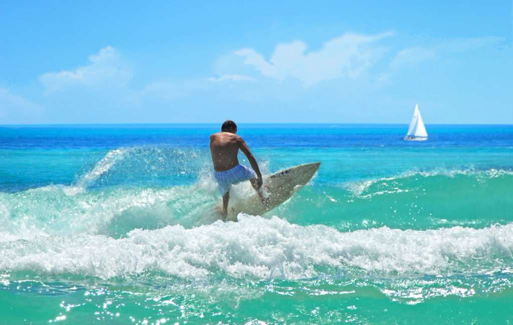 Surfing at Cocoa Beach in Florida